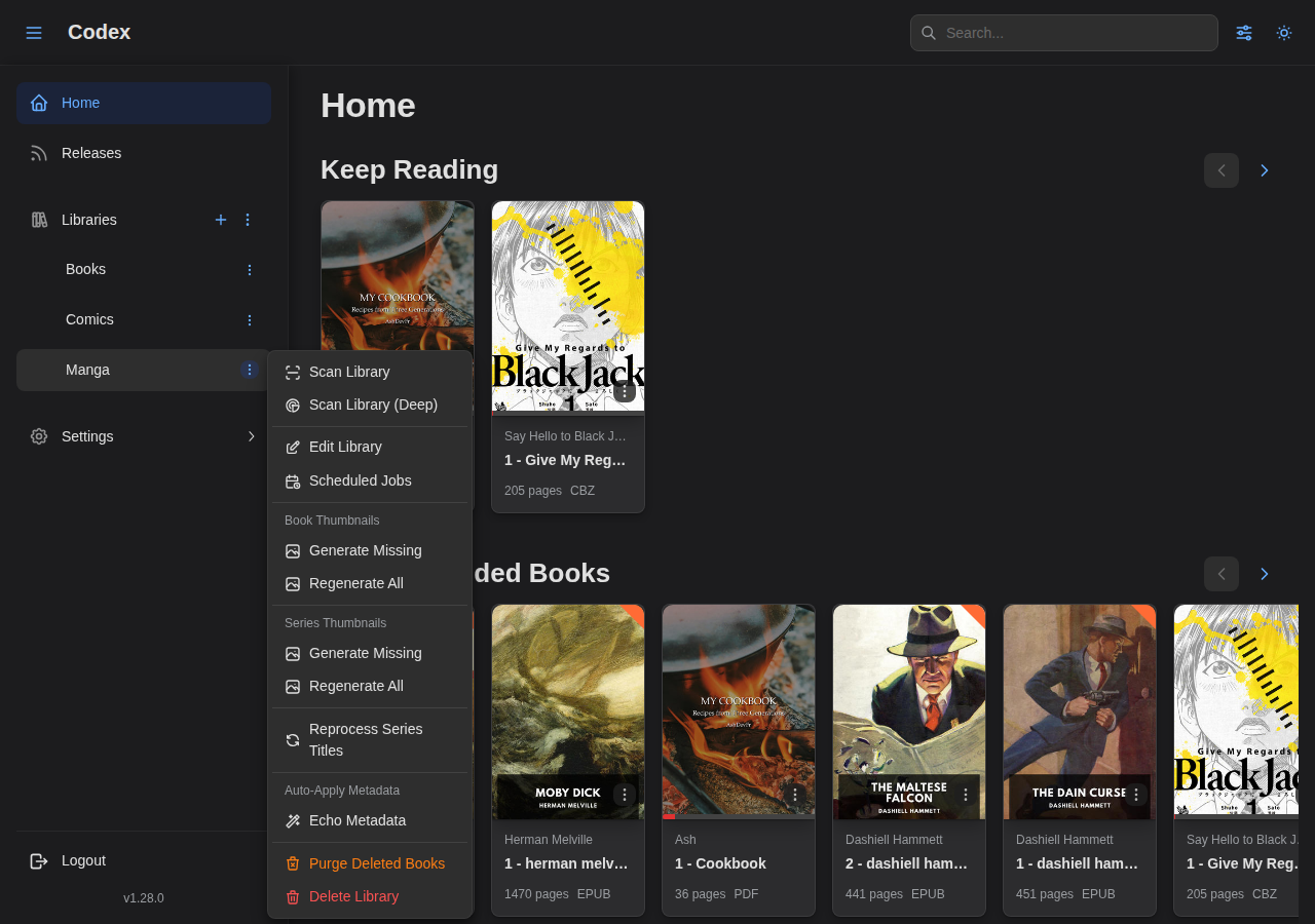 Library Sidebar - Plugin Dropdown